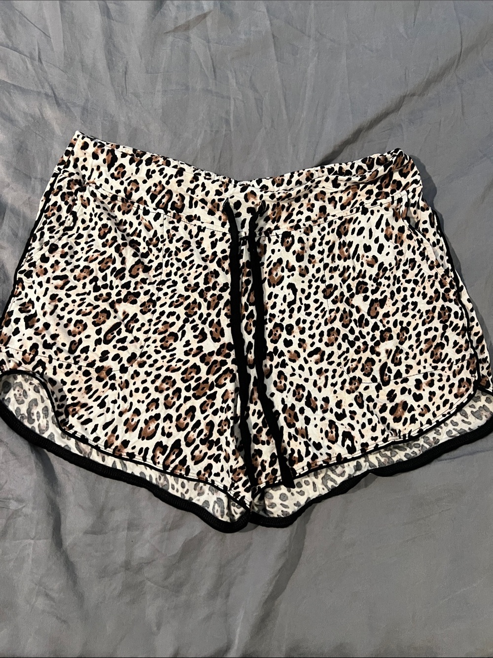 BRAND NEW Soma Leopard Print Athletic Shorts with Black Trim